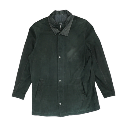 Black Solid Leather Jacket