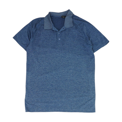 Blue Solid Short Sleeve Polo
