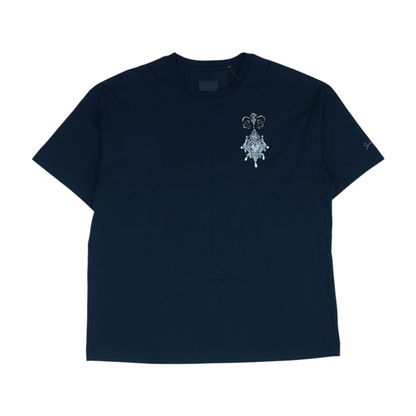 Black Embroidered Chandelier & Pearls T-Shirt