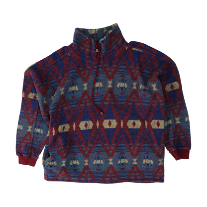 Blue Abstract 1/4 Zip Pullover