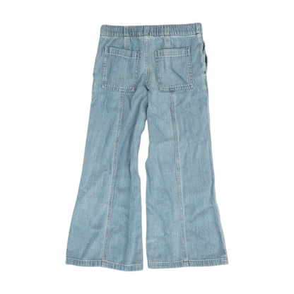 Blue Solid Wide Leg Jeans
