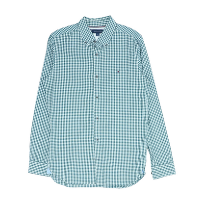 Green Check Long Sleeve Button Down