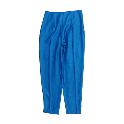 Blue Solid Dress Pants