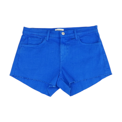 Blue Solid Denim Shorts