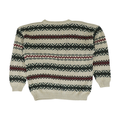 Beige Abstract Pullover Sweater