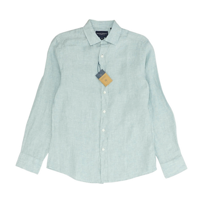 Green Solid Long Sleeve Button Down