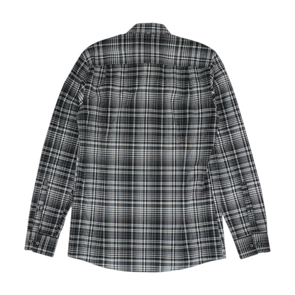 Black Plaid Long Sleeve Button Down