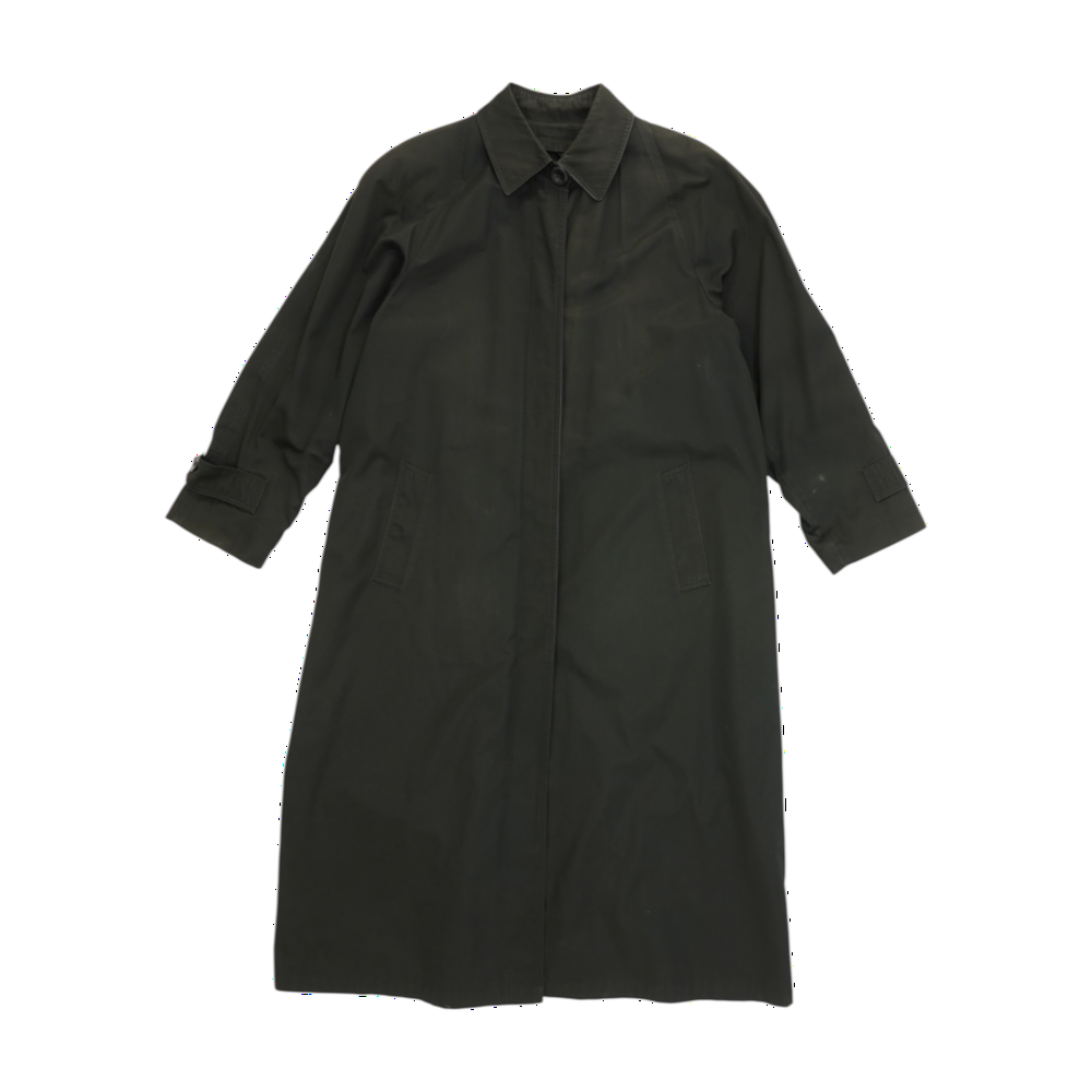 London Fog Vintage Black Solid Trench Coat – Image 1