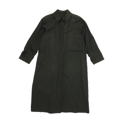 London Fog Vintage Black Solid Trench Coat – Image 1