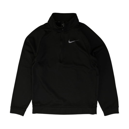 Black Solid 1/4 Zip Pullover