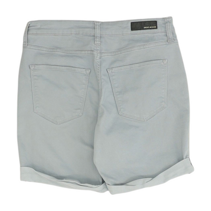 Gray Solid Denim Shorts