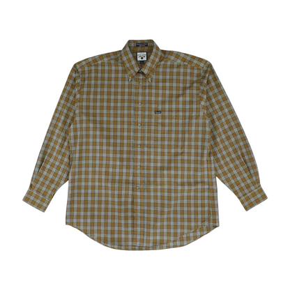 Brown Check Long Sleeve Button Down