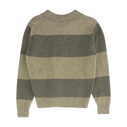 Gray Striped Pullover Sweater