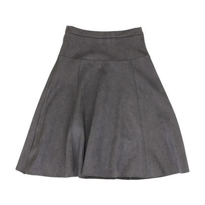 Gray Solid Midi Skirt