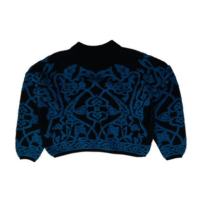 Black Floral Pullover Sweater