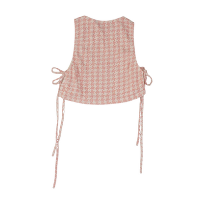 Pink Houndstooth Blouse