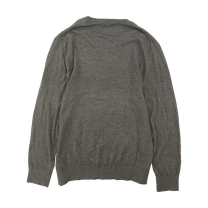 Gray Solid Pullover Sweater