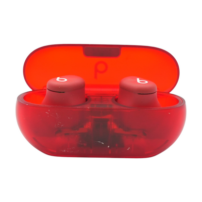 Transparent Red Solo Buds Wireless Earbuds