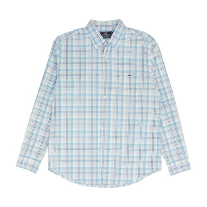 Blue Plaid Long Sleeve Button Down