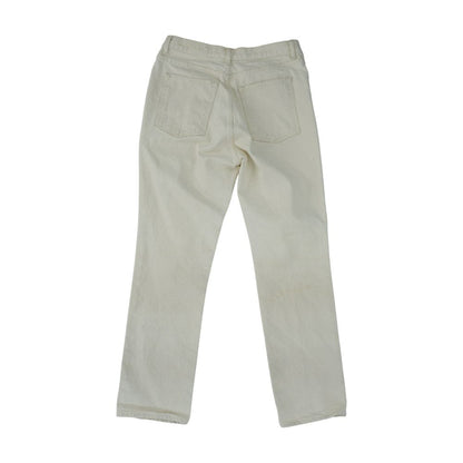 Beige High Rise Straight Leg Jeans