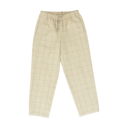 Beige Plaid Pants