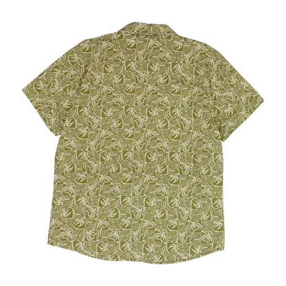 Green Print Short Sleeve Button Down
