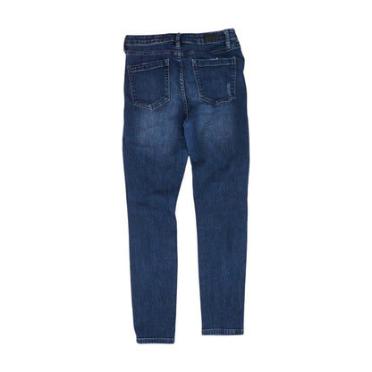 Blue Solid High Rise Skinny Leg Jeans