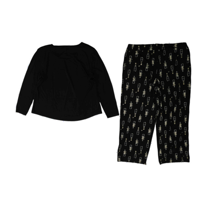 Black Graphic Pajama Set