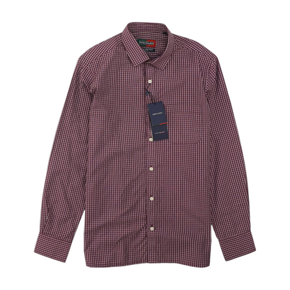 Mauve Check Long Sleeve Button Down
