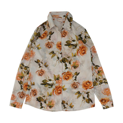 Beige Floral Button Down