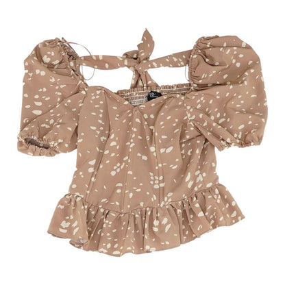 Mauve Polka Dot Short Sleeve Blouse