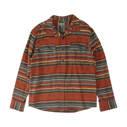 Rust Striped Flannel Button Down