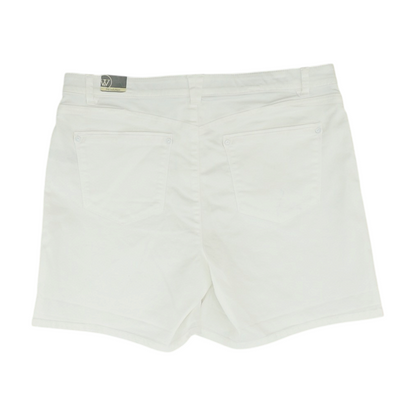 White Solid Denim Shorts