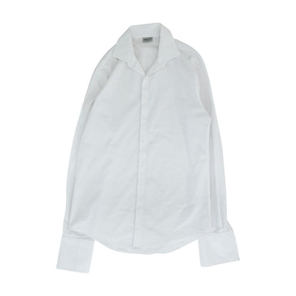 White Solid Long Sleeve Button Down