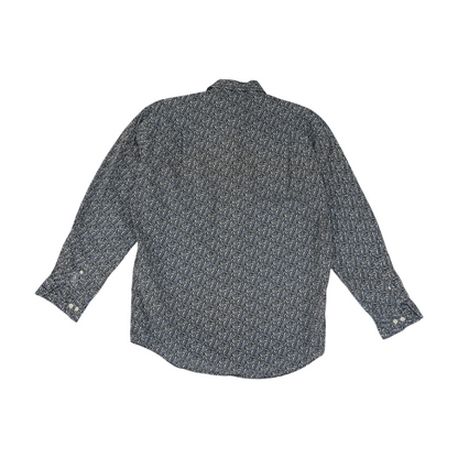 Green Graphic Long Sleeve Button Down