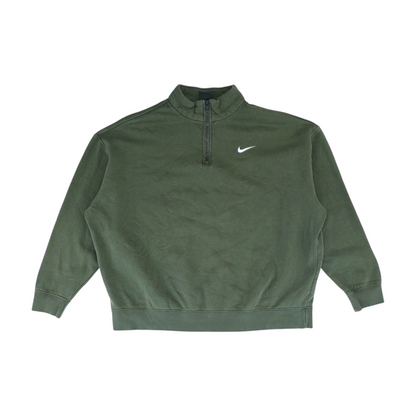 Green Solid 1/4 Zip Pullover
