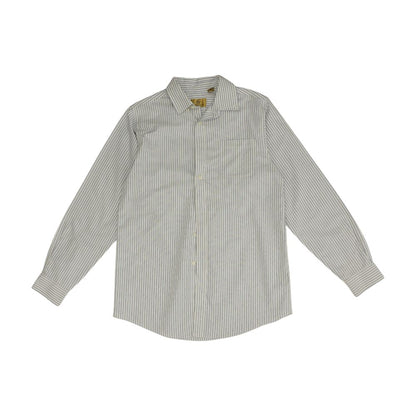 White Striped Long Sleeve Button Down