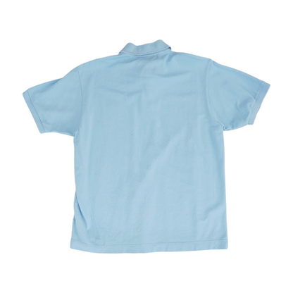 Blue Solid Short Sleeve Polo