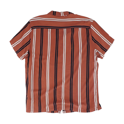 Red Striped Short Sleeve Button Down
