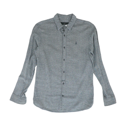 Gray Geometric Long Sleeve Button Down