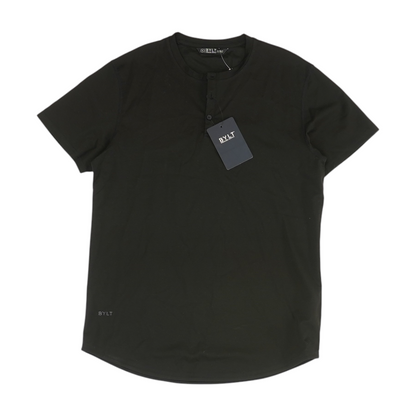 Black Solid Henley T-Shirt