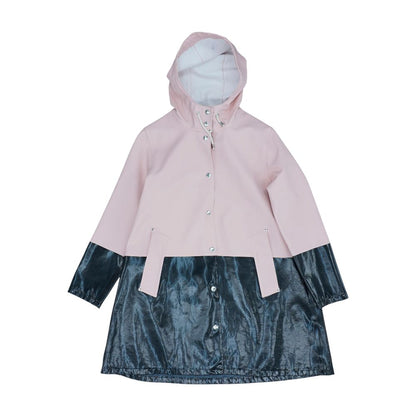 Pink Color Block Rain Coat