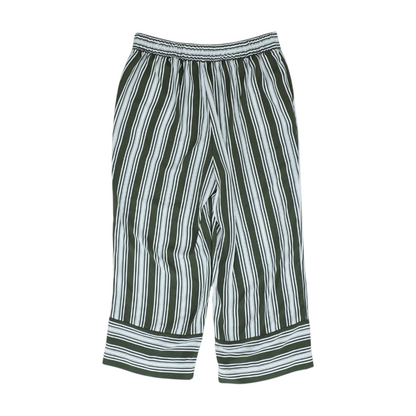 Green Striped Chino Capris