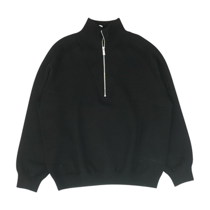 Black Solid 1/4 Zip Pullover