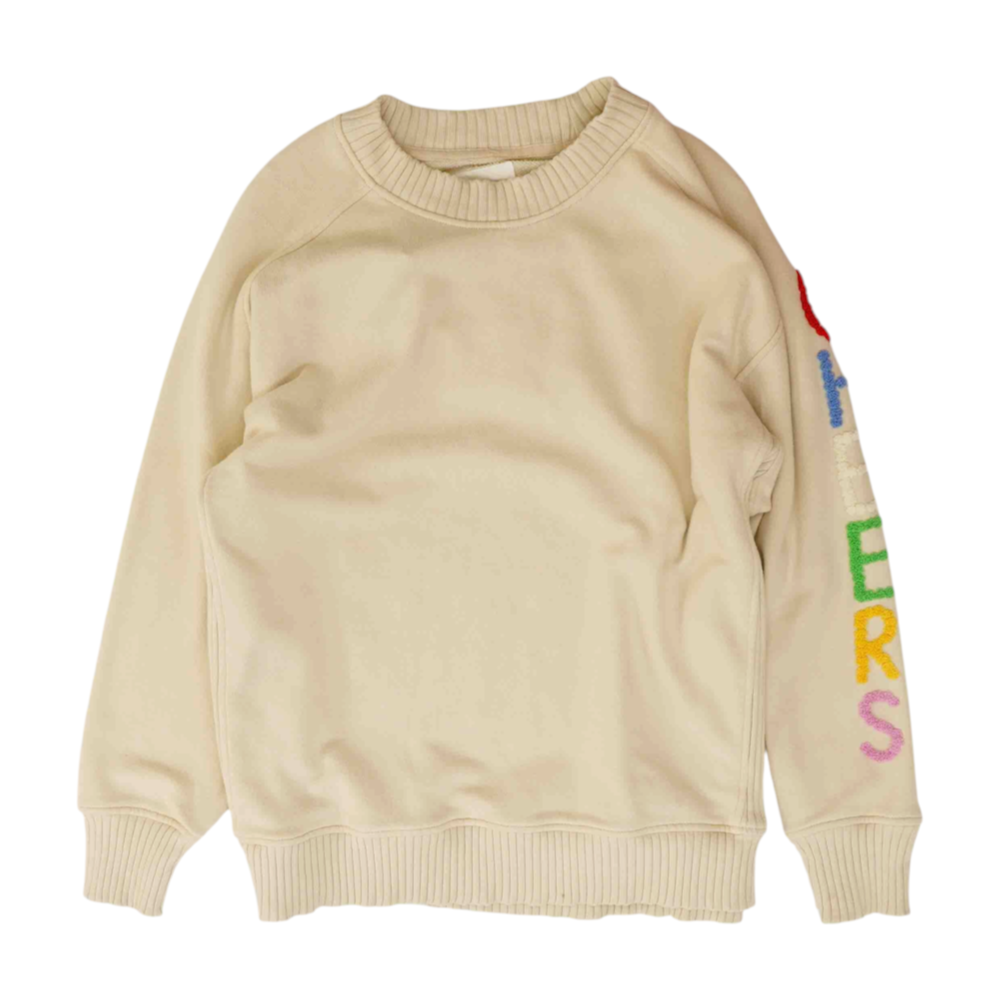 Beige Solid Sweatshirt Pullover