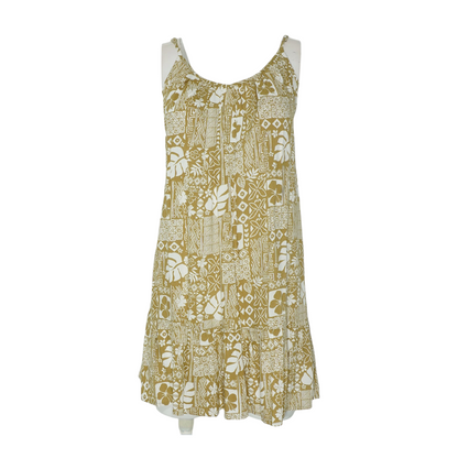 Tan Graphic Mini Dress