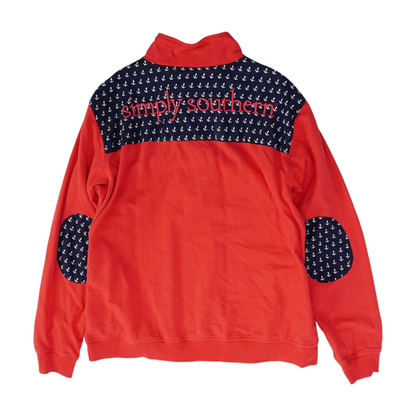 Pink Abstract 1/4 Zip Pullover