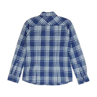 Navy Plaid Long Sleeve Button Down