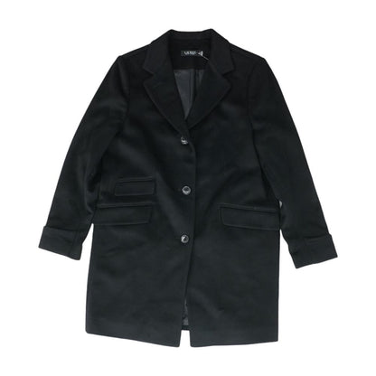 Black Solid Topcoat Coat