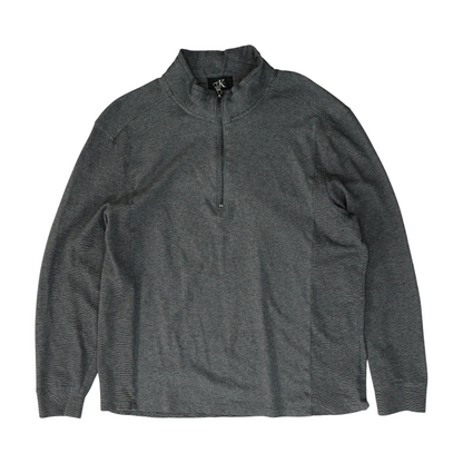 Gray Solid 1/4 Zip Pullover